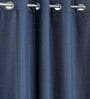 Dark Blue Polyester Solid 5ft Room Darkening Eyelet Window Curtain