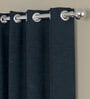 Dark Blue Polyester Solid 9 Ft Semisheer Eyelet 2 Door Curtains