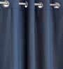 Dark Blue Polyester Solid 9ft Room Darkening Eyelet Long Door Curtain