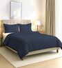 Dark Blue Solid 400 TC Cotton Double Sized Duvet Cover