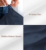 Dark Blue Solid 400 TC Cotton Double Sized Duvet Cover