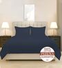 Dark Blue Solid 400 TC Cotton Double Sized Duvet Cover