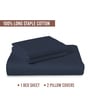 Dark Blue Solid 400 TC Cotton King Sized Bedsheet with 2 Pillow Covers