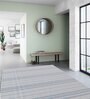 Dark Blue Stripes Polypropylene 4 ft x 6 ft Machine Made Carpet