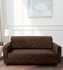 Dark Brown Abstract Polyester 73x57 Inches 2 Seater Sofa Cover