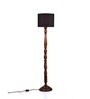 Dark Brown Floor Lamp With Black Cotton Shade