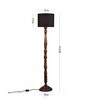 Dark Brown Floor Lamp With Black Cotton Shade