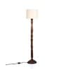 Dark Brown Floor Lamp With White Cotton Shade