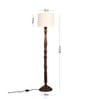 Dark Brown Floor Lamp With White Cotton Shade