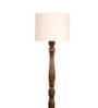 Dark Brown Floor Lamp With White Cotton Shade
