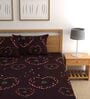 Brown Abstract Bohemya 160 TC Microfiber Queen Sized Bedsheet with 2 Pillow Covers