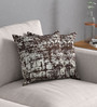 Dark Brown Abstract Polyester 16 x 16 Inch Cushion Covers (Set of 2)