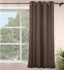 Dark Brown Polyester Solid 5ft Blackout Eyelet Window Curtain