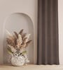 Dark Brown Polyester Solid 9ft Blackout Eyelet Long Door Curtain