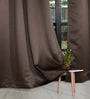 Dark Brown Polyester Solid 9ft Blackout Eyelet Long Door Curtain