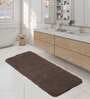 Dark Brown Solid 100% Polyester 59x23.6 Inches AntiSkid Bath Mat