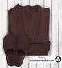 Dark Brown Solid Caldezonia Microfiber Women Bath Robe With Slippers