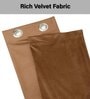 Dark Brown Velevt Solids 7ft Light Filtering Eyelet Door Curtain