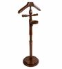 Dark Brown Wooden Coat Stand with Tie Holder & Trinket Dish