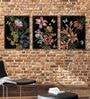 Conceptual Technical Multicolor Canvas Floral Art Print Set of 3