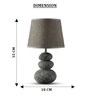 Dark Gray Table Lamp Modern Design Fabric Lampshade Pebble Shaped Ceramic Base