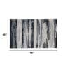 Grey Abstract Viscose 5 ft x 8 ft Hand Tufted Carpet