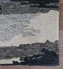 Grey Abstract Viscose 5 ft x 8 ft Hand Tufted Carpet