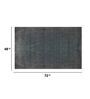 Grey Solid Wool 4 ft x 6 ft Hand Woven Carpet
