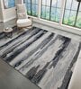 Grey Abstract Viscose 5 ft x 8 ft Hand Tufted Carpet