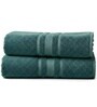 Dark Green Soft Cotton 500 GSM Solid Bath Towel Pack Of 2