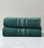 Dark Green Soft Cotton 500 GSM Solid Bath Towel Pack Of 2