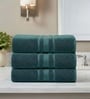 Dark Green Soft Cotton 500 GSM Solid Bath Towel Pack Of 3