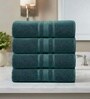 Dark Green Soft Cotton 500 GSM Solid Bath Towel Pack Of 4