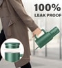 Dark Green 1200ml Stainless Steel Double Insulated Leak Proof Coffee Tumbler with Lid & Straw