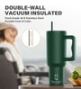 Dark Green 1200ml Stainless Steel Double Insulated Leak Proof Coffee Tumbler with Lid & Straw