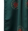 Dark Green Floral Cotton 8 Ft Blackout Rod Pocket Door Curtain