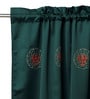 Dark Green Floral Cotton 8 Ft Blackout Rod Pocket Door Curtain