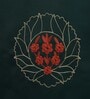 Dark Green Floral Cotton 8 Ft Blackout Rod Pocket Door Curtain