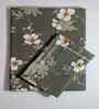 Dark Green Floral 290 Tc Cotton Single Bedsheet With 1 Pillow Cover