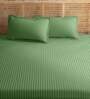 Dark Green Geometric 210 TC 100% Cotton 1 Double King Size Bedsheet with 2 Pillow Cover