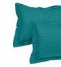 Blue Striped 210 Tc 100% Cotton King Sized Bed Sheets With 2 Pillow Covers