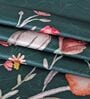 Dark Green Polyester Floral 5ft Room Darkening Eyelet Window Curtains (2 Pc)