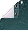 Dark Green Polyester Floral 7ft Room Darkening Eyelet Door Curtains (2 Pc)