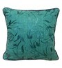 Dark Green Floral Silk 16 x 16 Inches Cushion Covers (Set of 2)