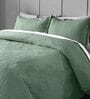 Dark Green Solid GSM 300 Pure Cotton King Size Bedcover With 2 Pillow Covers
