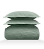 Dark Green Solid GSM 300 Pure Cotton King Size Bedcover With 2 Pillow Covers