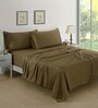 Bronze Solid 400 TC Cotton Satin King Sized Bed Sheets with 2 Pillow Covers