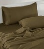 Bronze Solid 400 TC Cotton Satin King Sized Bed Sheets with 2 Pillow Covers