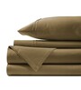 Bronze Solid 400 TC Cotton Satin King Sized Bed Sheets with 2 Pillow Covers