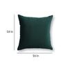 Dark Green Solid Velvet 16 x 16 Inches Cushion Covers (Set of 2)